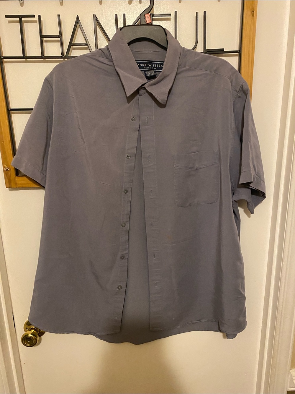 Andrew Fezza Men’s Short-Sleeve Button-Down Shirt - Slate Gray